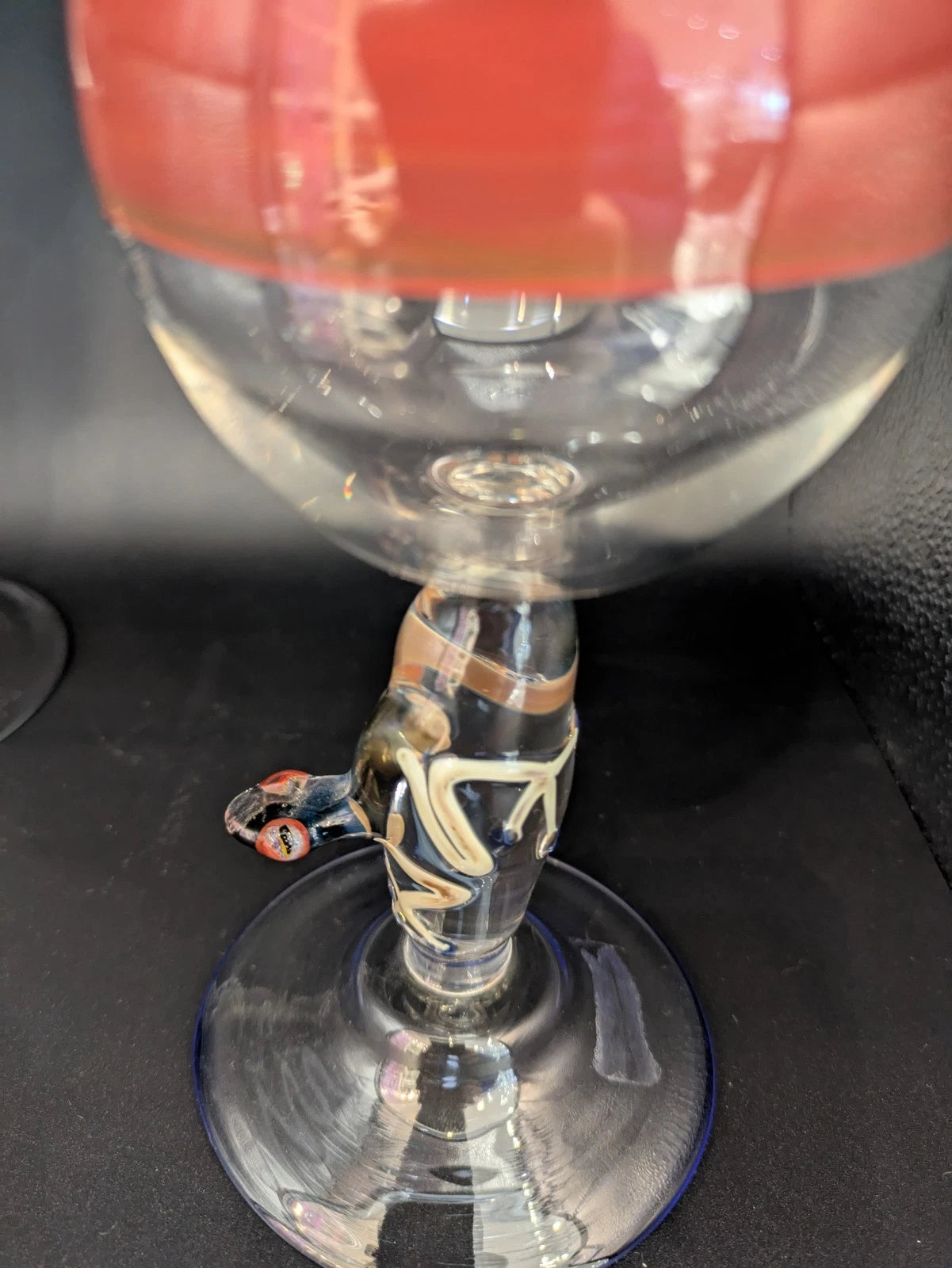 Blown glass frog on stem