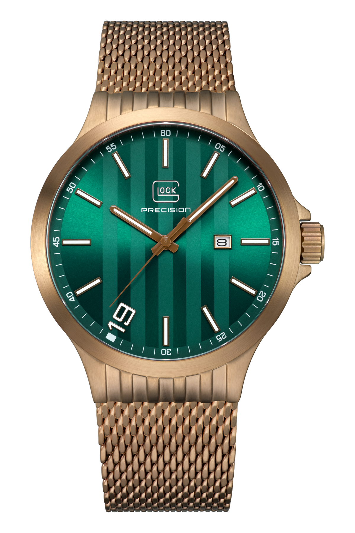 GLOCK GW-12-2-24 Green Dial Watch, 44 mm Coyote Mesh