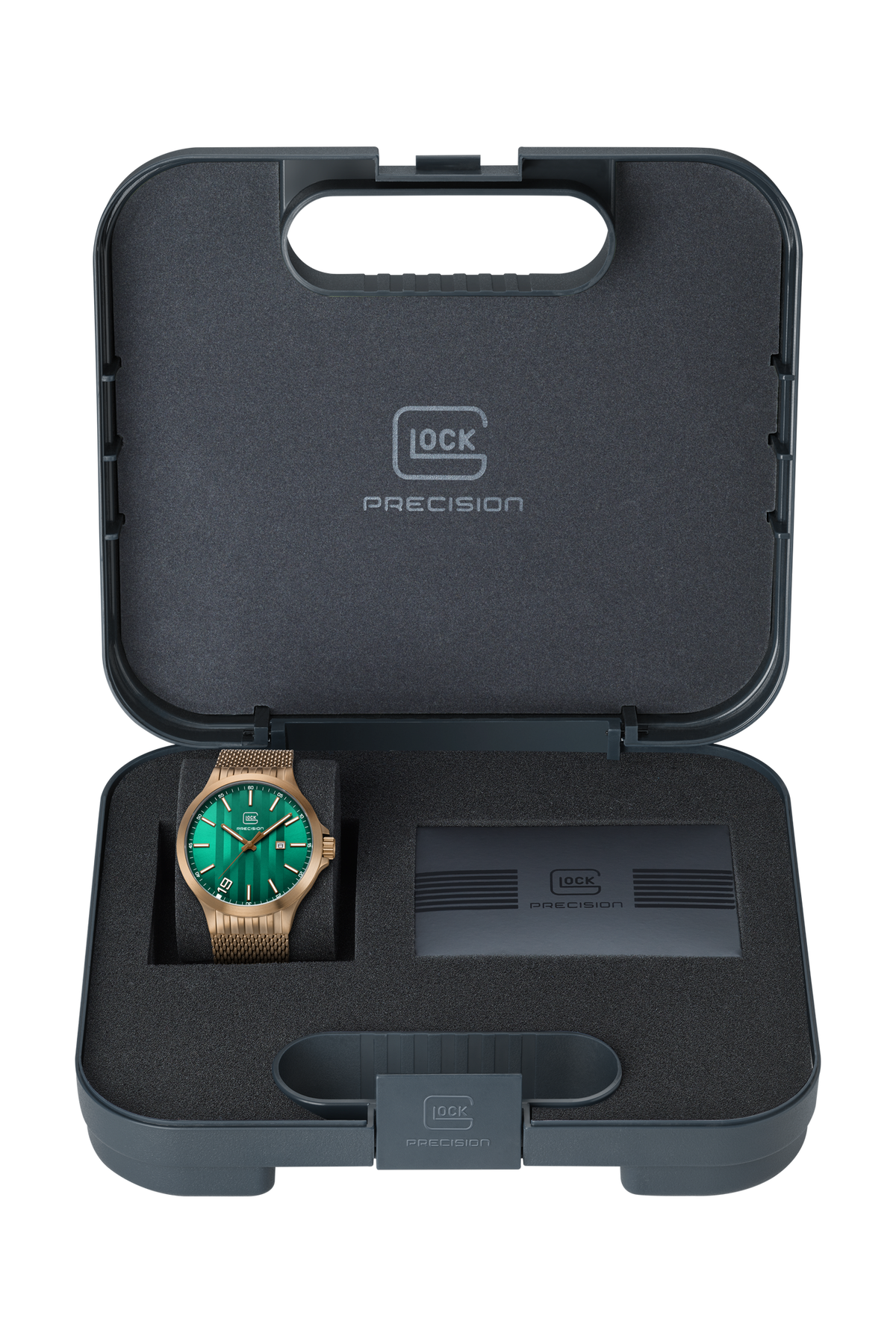 GLOCK GW-12-2-24 Green Dial Watch, 44 mm Coyote Mesh