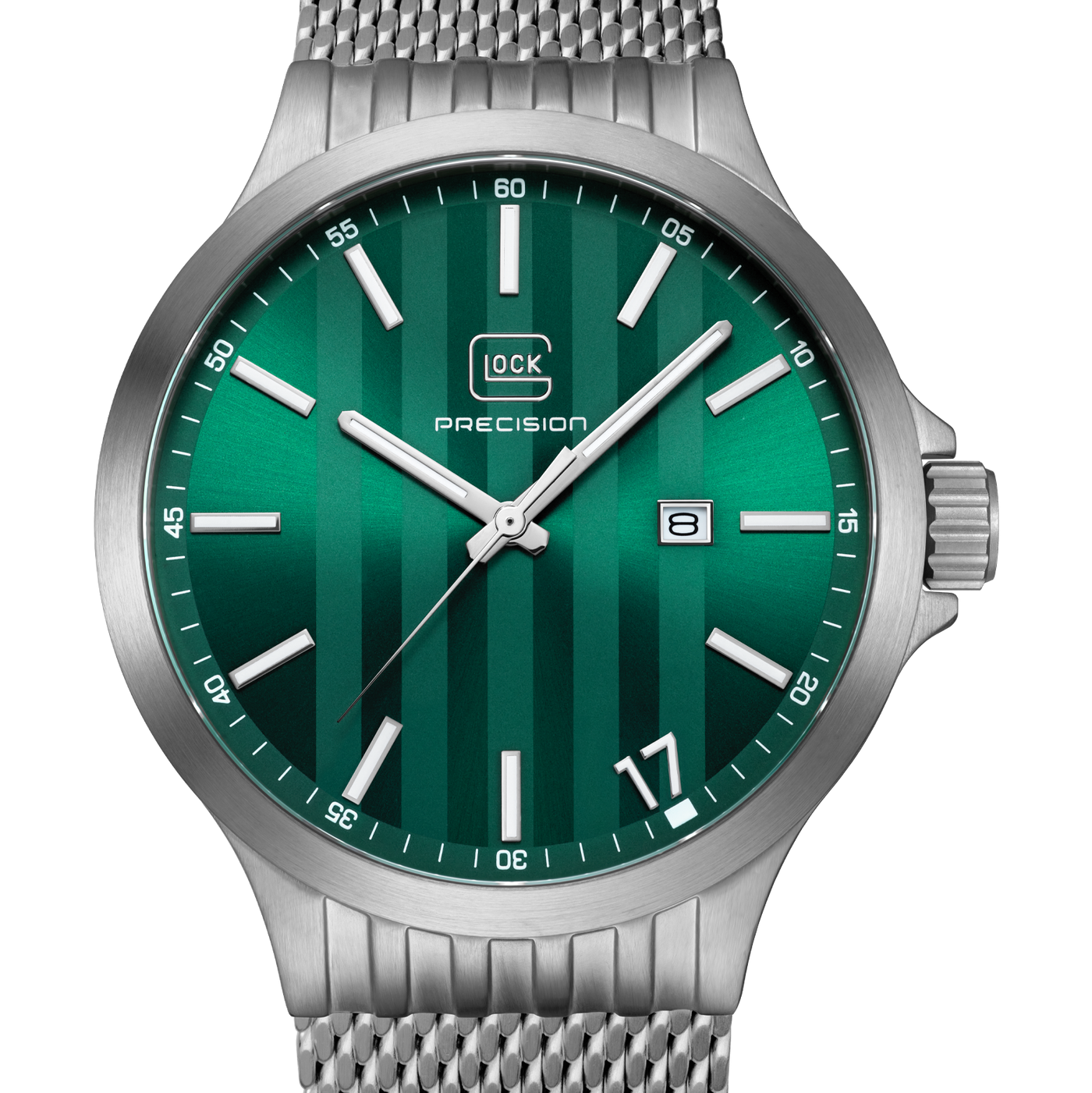Glock watch with green dial