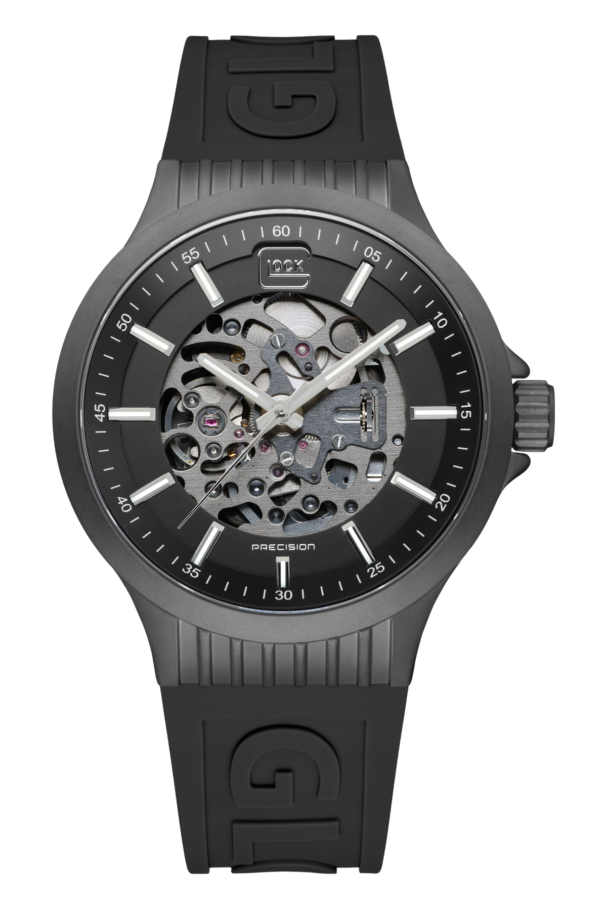 GLOCK GW-14-1-24 Automatic Skeleton Watch, 44 mm Gunmetal