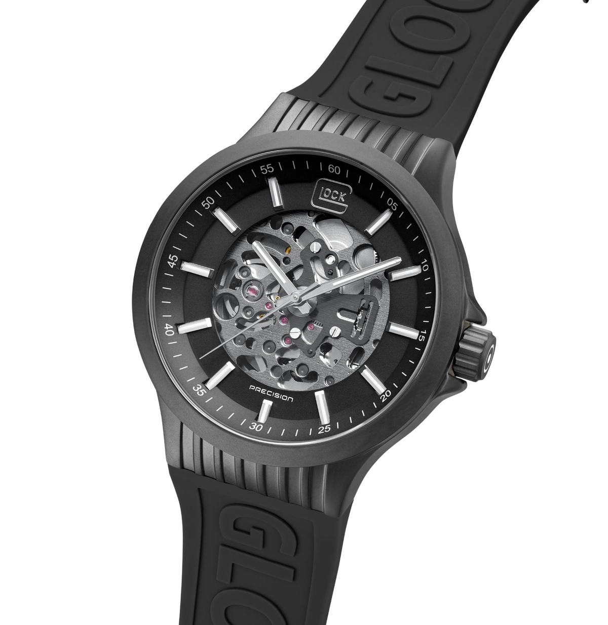 GLOCK GW-14-1-24 Automatic Skeleton Watch, 44 mm Gunmetal