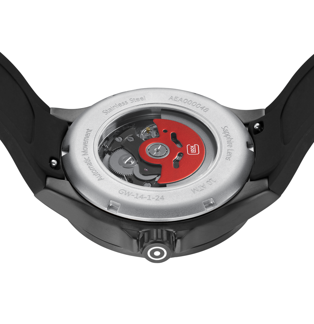GLOCK GW-14-1-24 Automatic Skeleton Watch, 44 mm Gunmetal