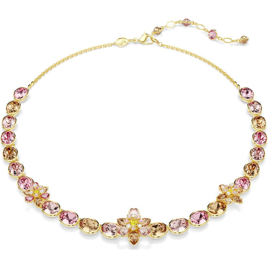 Idyllia necklace
Mixed cuts, Flower, Multicolored, Gold-tone plated