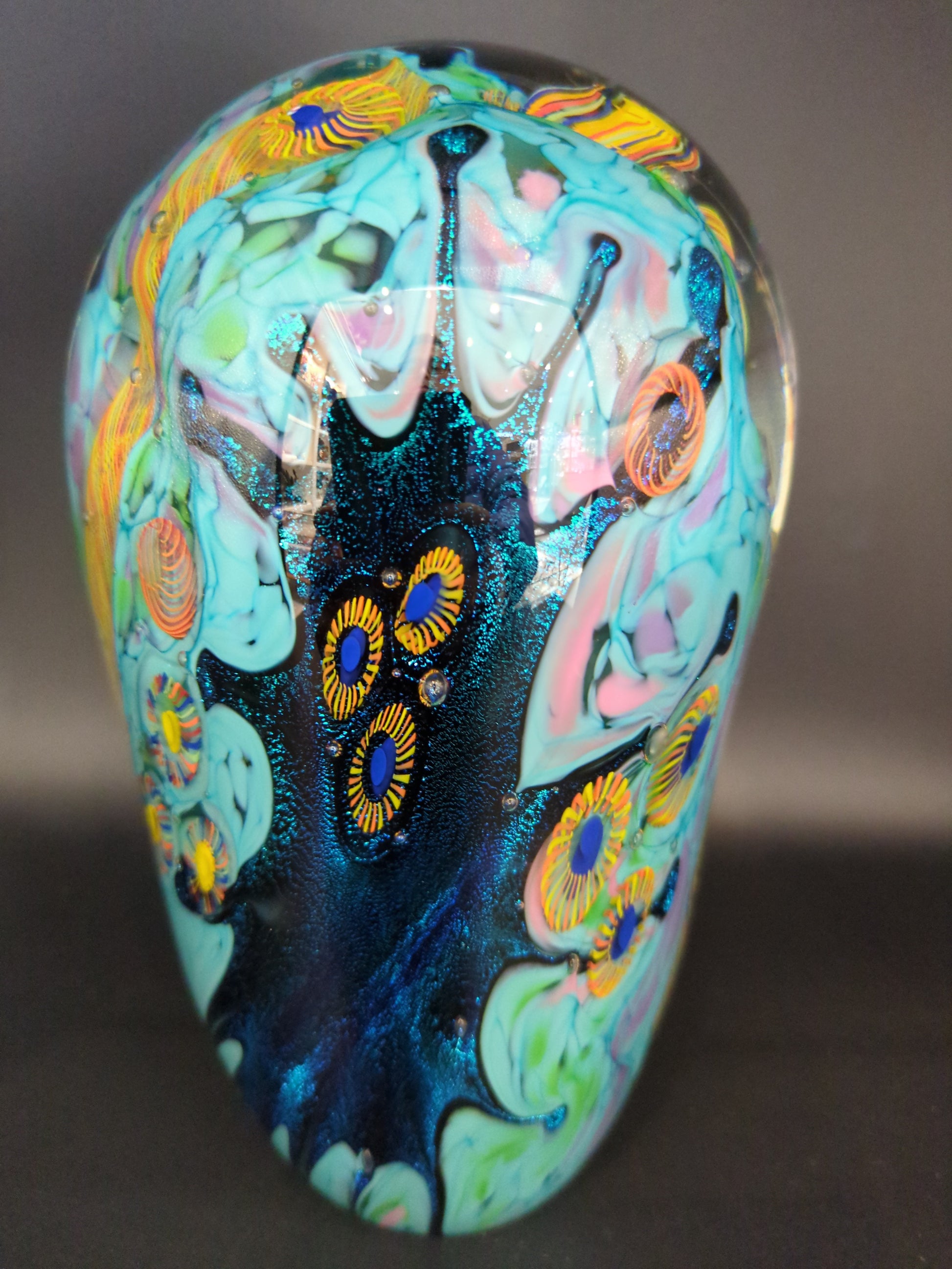 Colorful glass paperweight