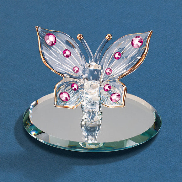 S2 324: Butterfly with Pink Crystals