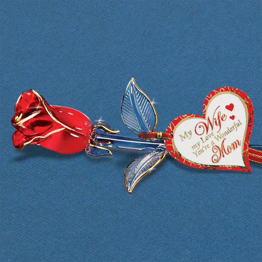 "My Wife You're a Wonderful Mom" Red Rose