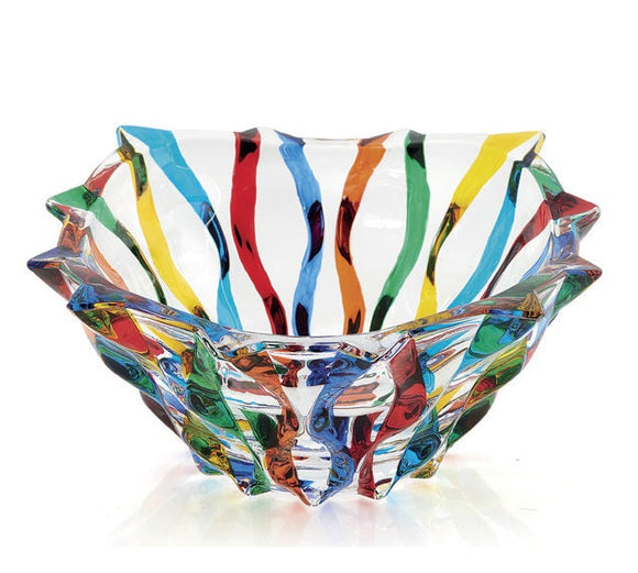 Venetian Glass Ribbon Decorative Dish 8.25