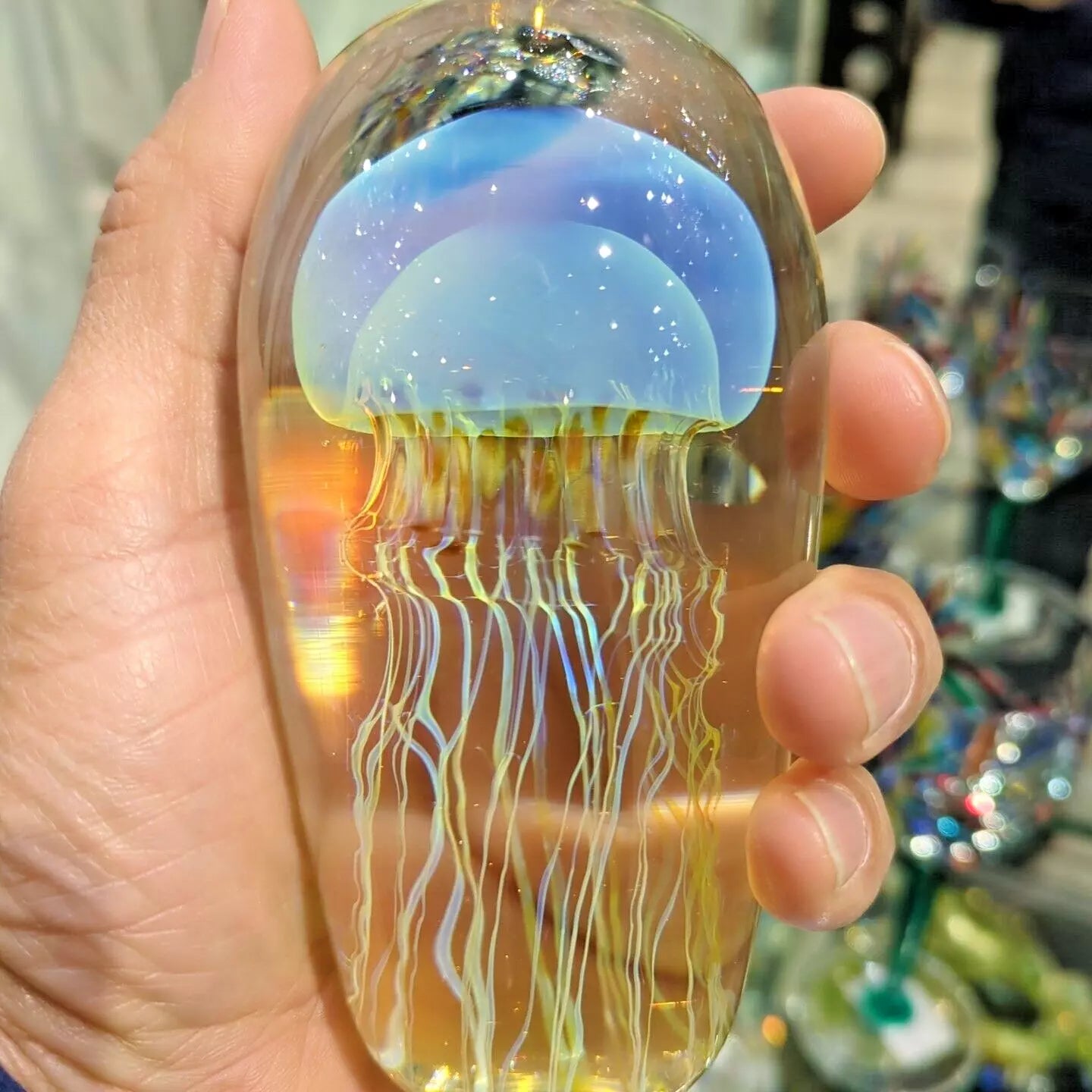 Satava moon jellyfish 4.5" tall handheld