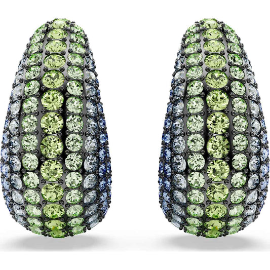 Sublima drop earrings, Round cut, Small, Multicolored, Ruthenium plated 5692111