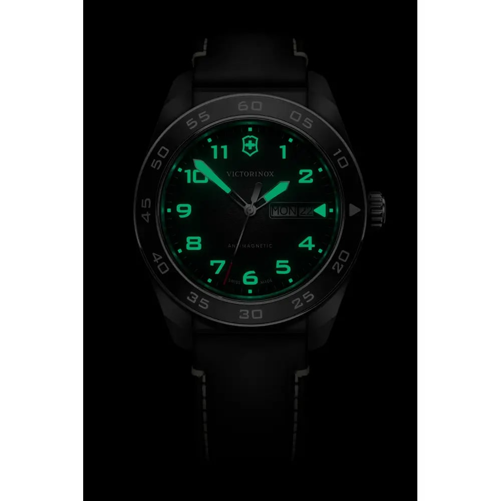 Swiss Army 42, SIR, BLK dial, BLK leather strap 242041