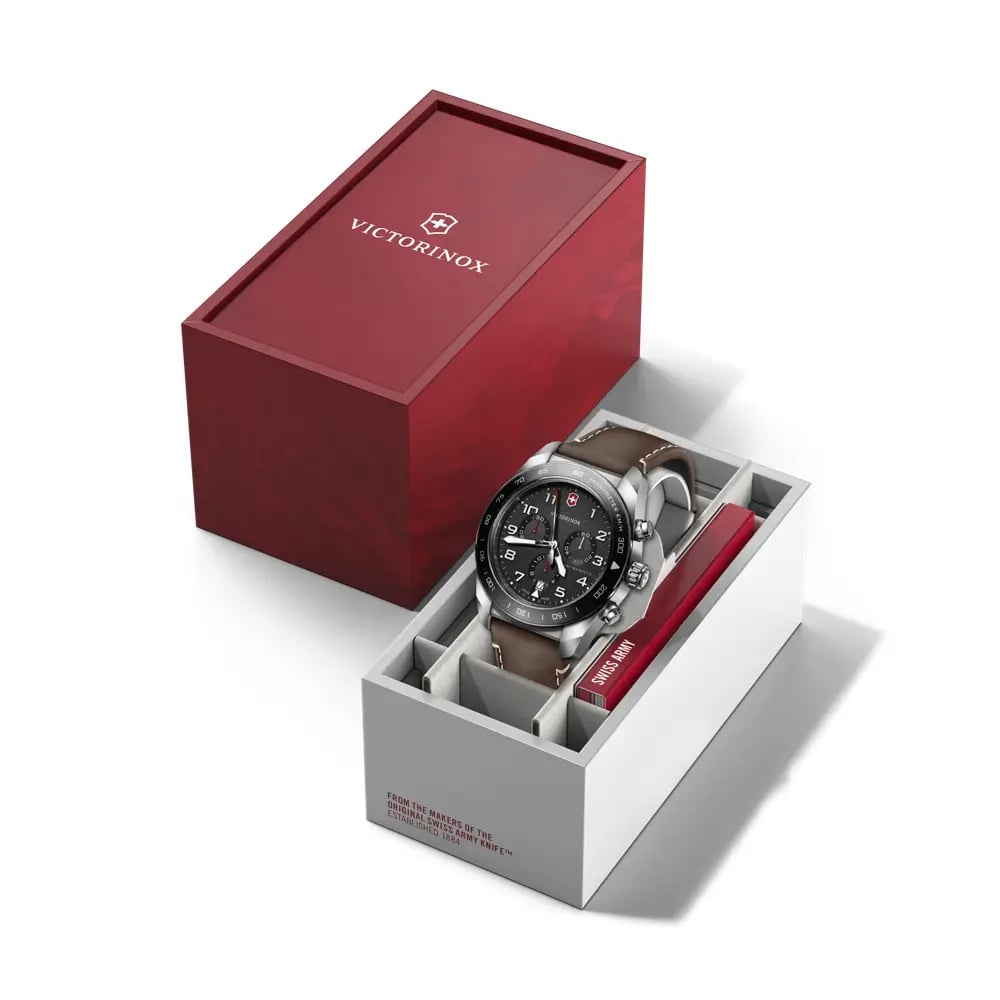 Swiss Army Chrono 42, SIR, BLK dial, BRN leather strap 242046