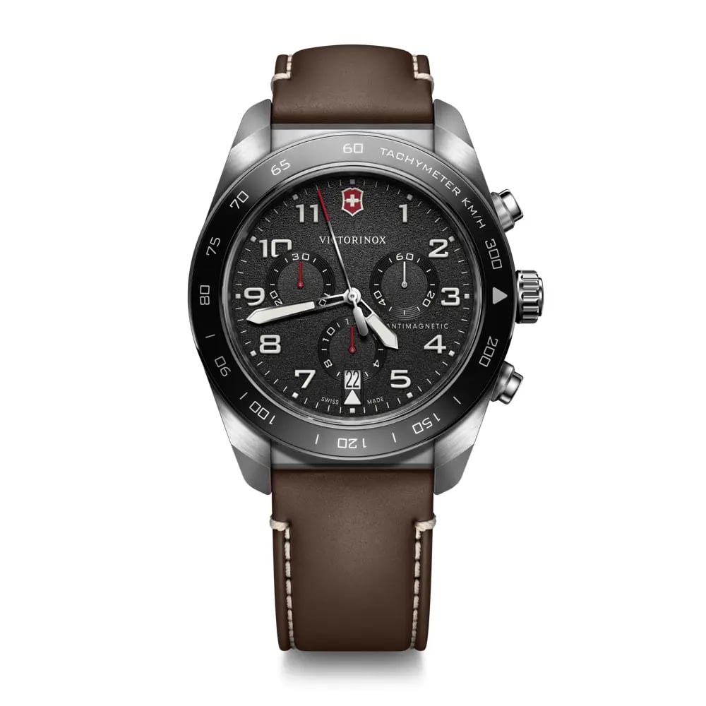 Swiss Army Chrono 42, SIR, BLK dial, BRN leather strap 242046