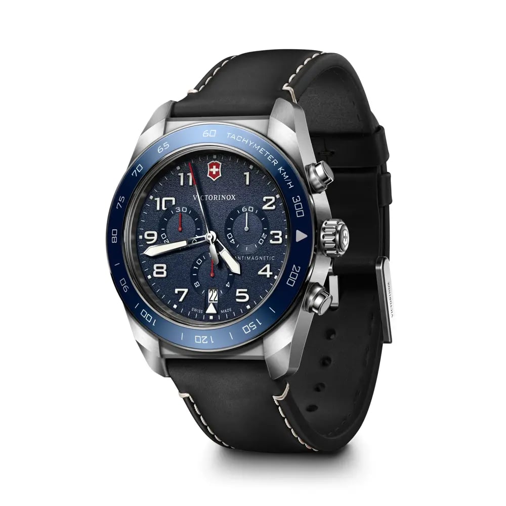 Swiss Army Chrono 42, SIR, BLE dial, BLK leather strap 242047