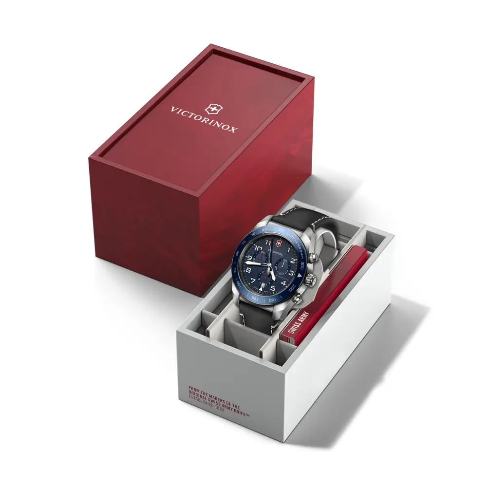 Swiss Army Chrono 42, SIR, BLE dial, BLK leather strap 242047
