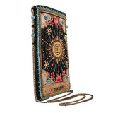 Shine On Beaded Sun Theme with Flowers Crossbody Phone Bag