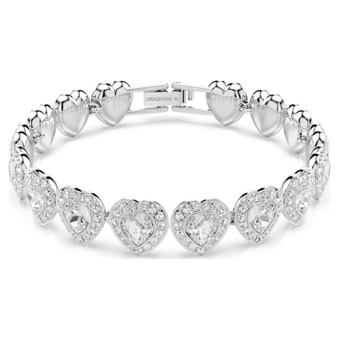 Ariana Grande x Swarovski Tennis bracelet Mixed cuts, Heart, White, Rhodium plated 5720860