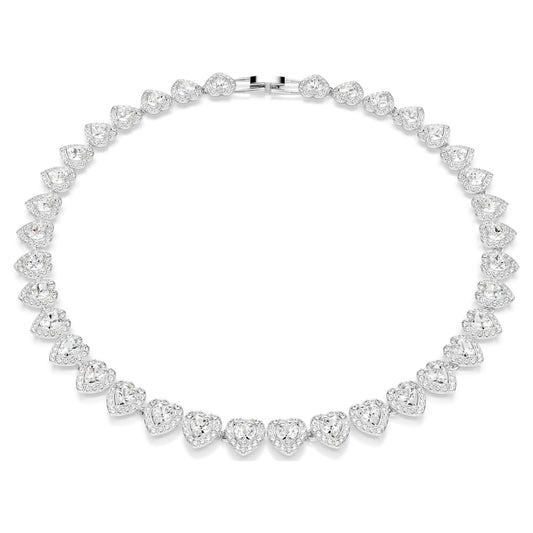 Ariana Grande x Swarovski Tennis necklace Mixed cuts, Heart, White, Rhodium plated 5720857