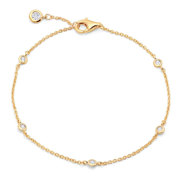 2mm Bezel Set Bracelet in Gold