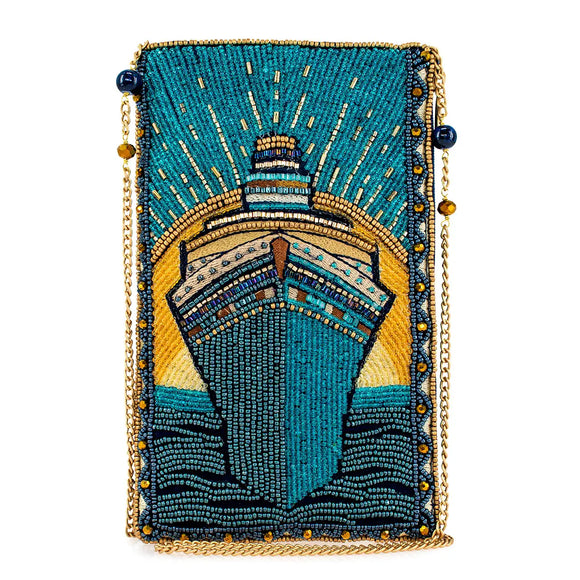 Midnight Cruise Beaded Cruise Ship Crossbody Phone Bag CPGP S002-368