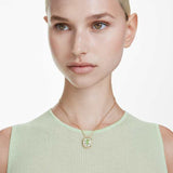Chroma pendant Octagon cut, Green, Gold-tone plated 5705580