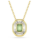 Chroma pendant Octagon cut, Green, Gold-tone plated 5705580