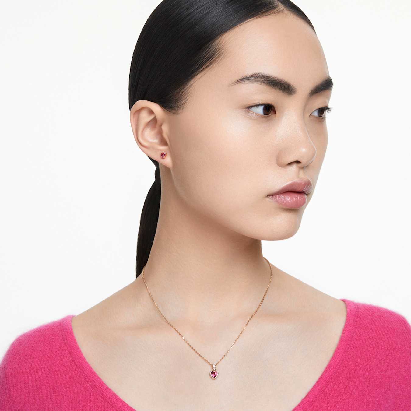 Stilla set Heart, Red, Gold-tone plated 5684506