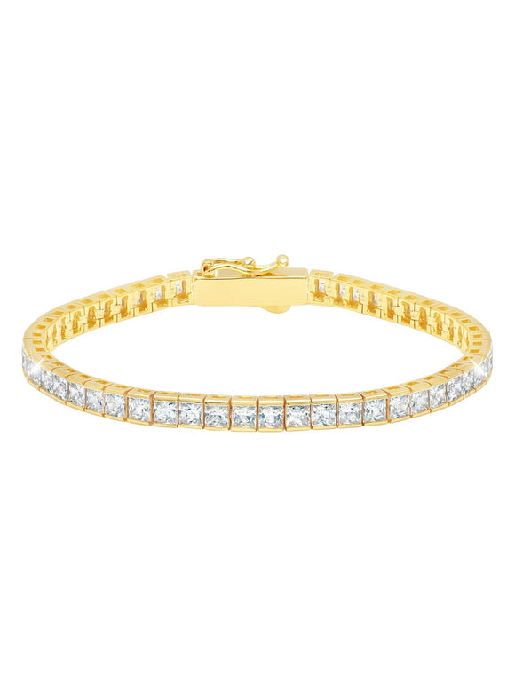 3mm Princess Tennis Bracelet in Gold