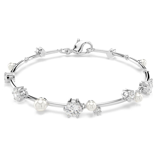 Constella Tennis bracelet Crystal pearl, Round cuts
