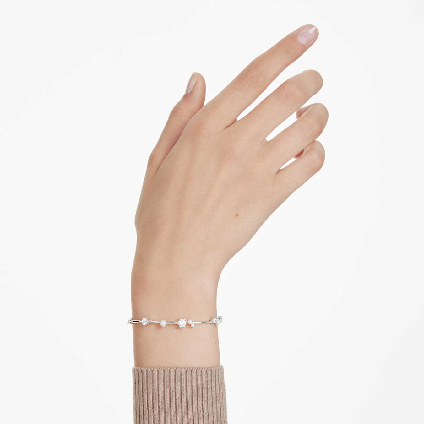 Constella Tennis bracelet Crystal pearl, Round cuts