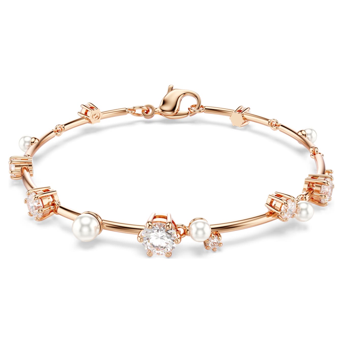 Constella Tennis bracelet Crystal pearl, Round cuts