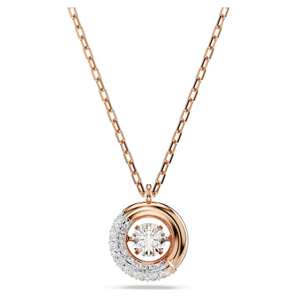 Dextera pendant Round cut, White, Rose gold-tone plated 5692257