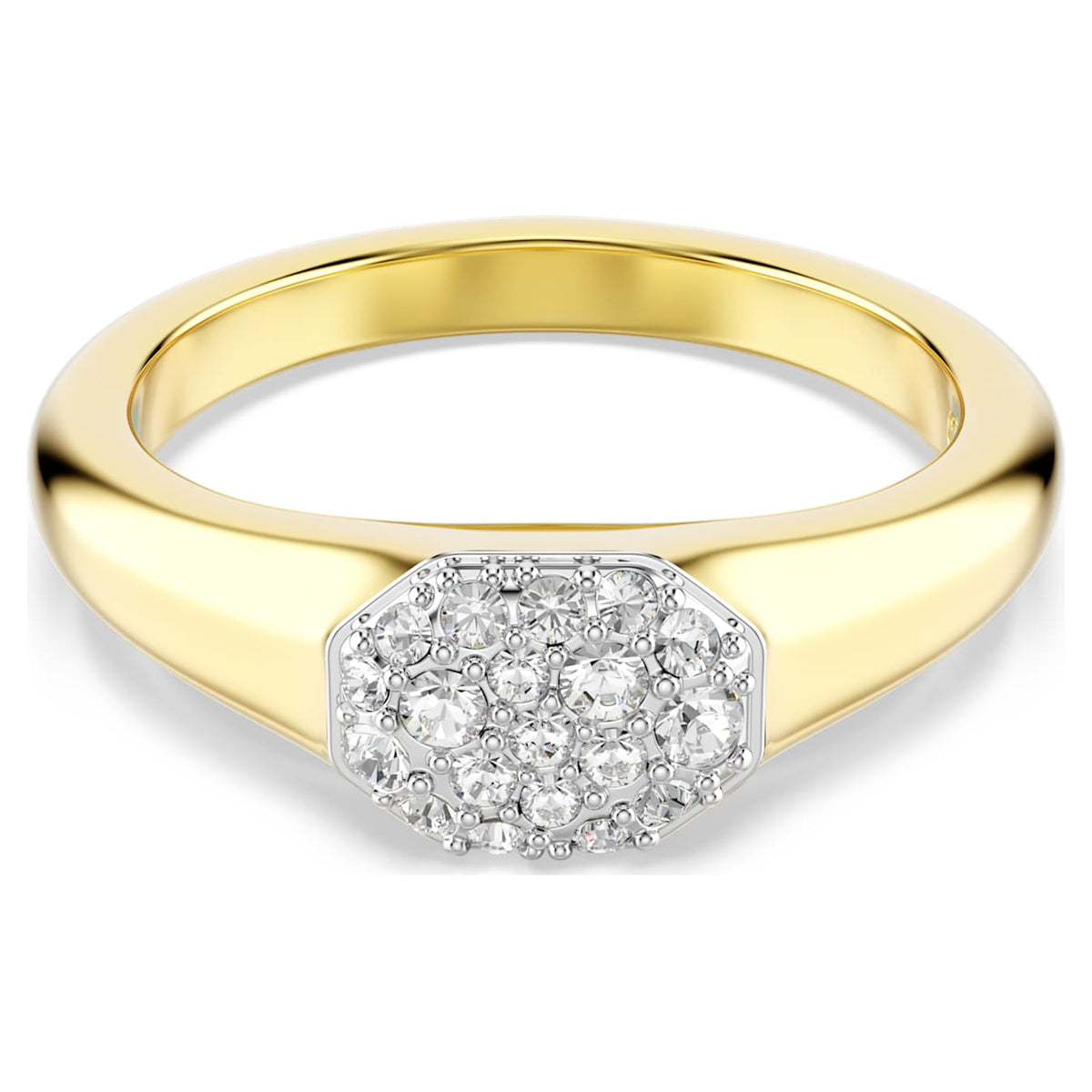 Swarovski Dextera Ring, White Crystals, 18K Gold Finish