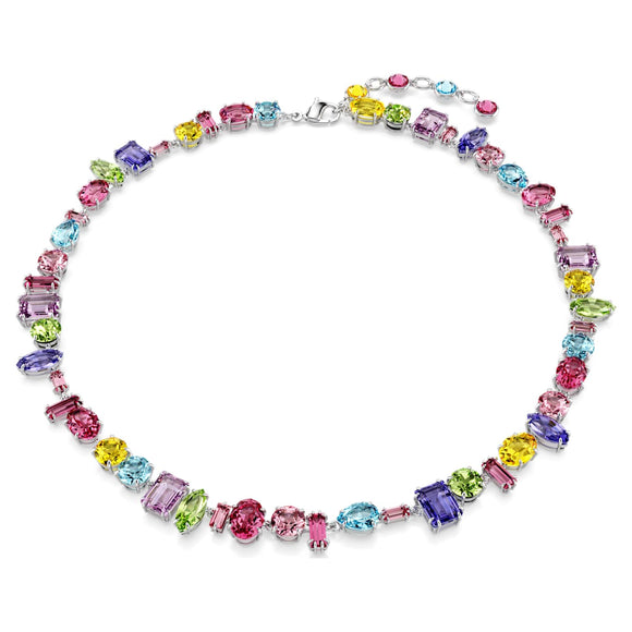 Gema necklace Mixed cuts, Multicolored, Rhodium plated 5656397
