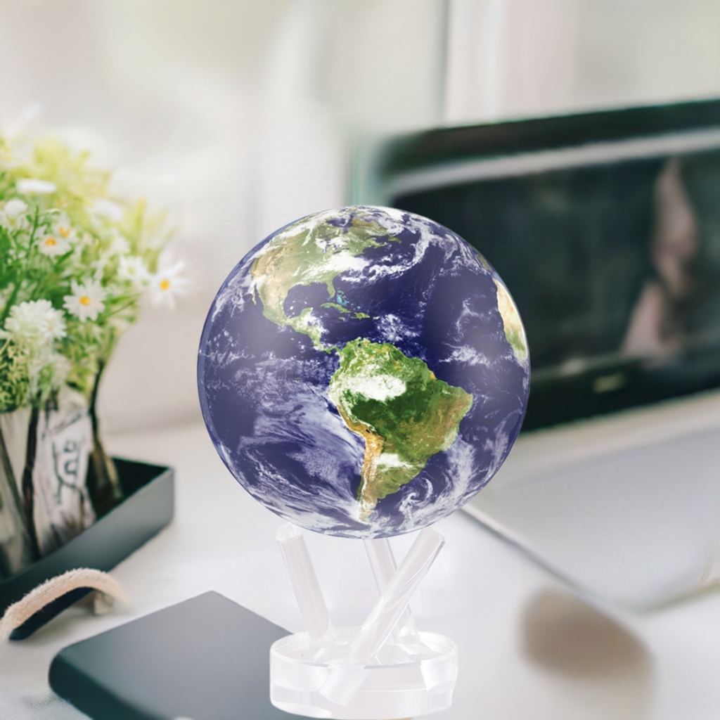 Mova Globe 4.5" Satellite view earth with clouds