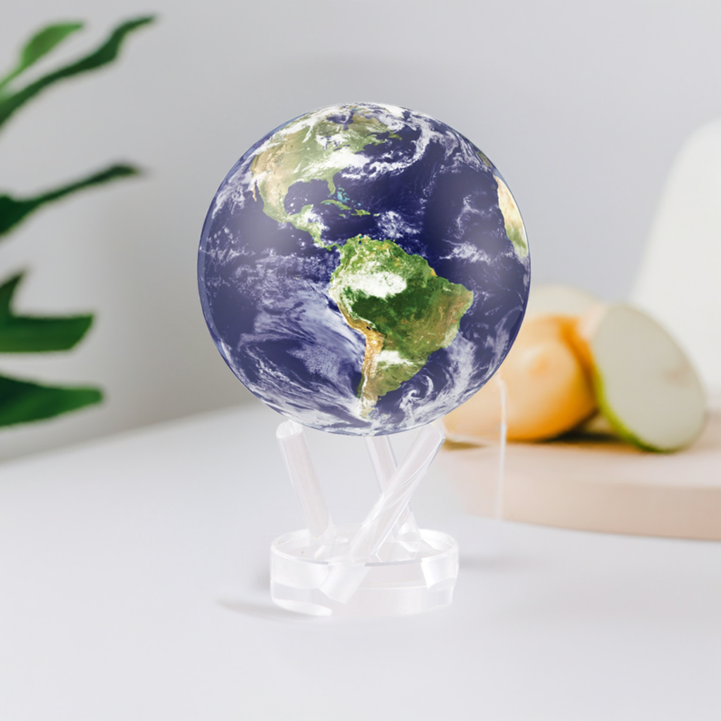 Mova Globe 4.5" Satellite view earth with clouds