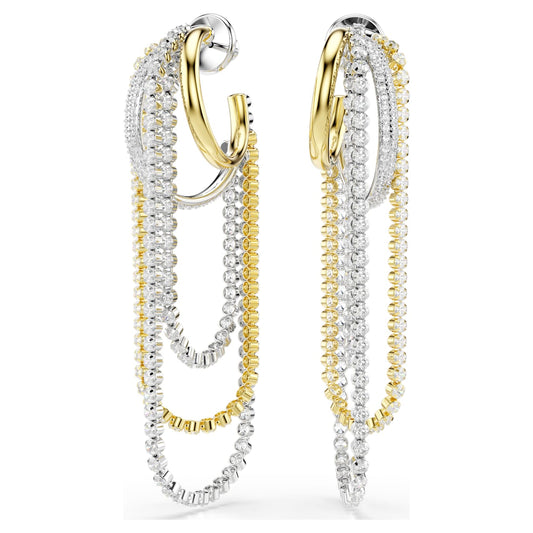Swarovski Hyperbola Layered Earrings, White, Mixed Metal Finish 5749368