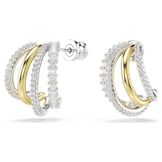 Swarovski earring gold-tone and rhodium plating, and feature round- and square-cut Swarovski Zirconia in a prong setting.