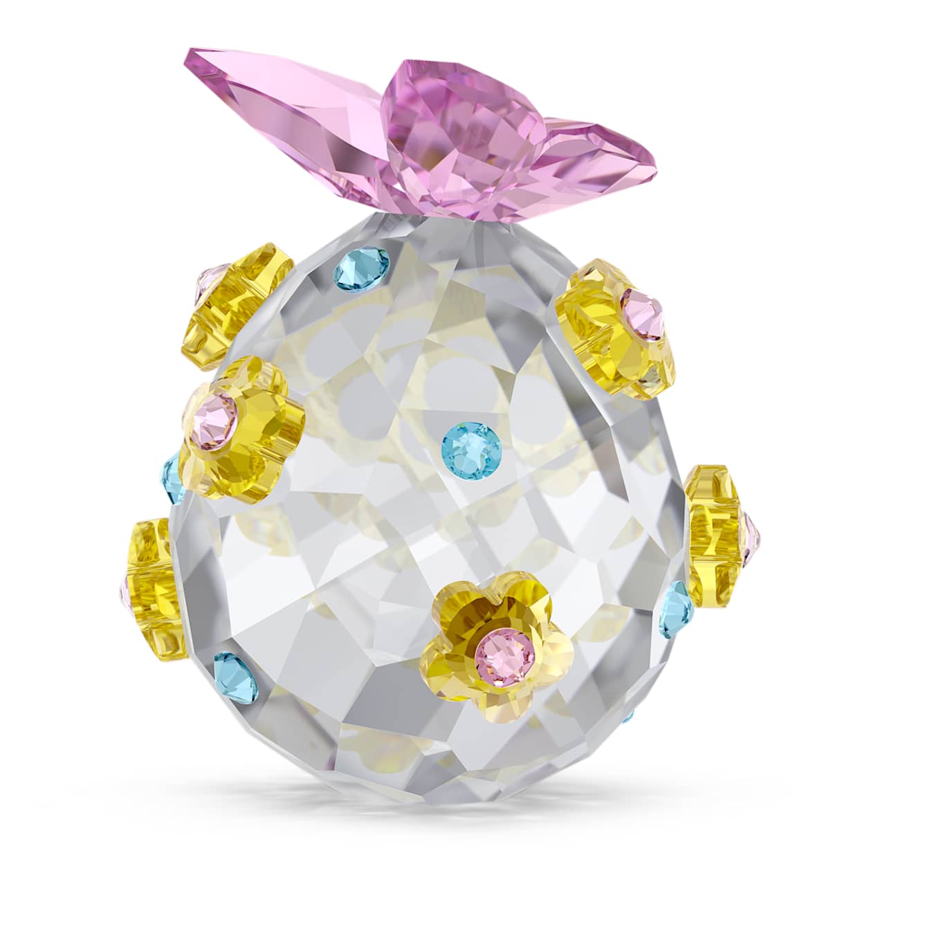 Crystal ball with colorful gemstones on a white background