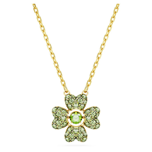 Idyllia pendant Clover, Green, Gold-tone plated 5671144