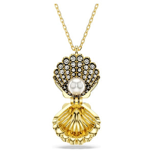 Idyllia pendant
Crystal pearl, Shell, White, Gold-tone plated
