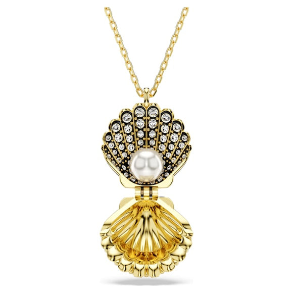 Idyllia pendant
Crystal pearl, Shell, White, Gold-tone plated