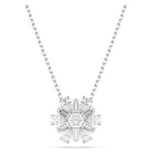 Idyllia pendant Mixed cuts, Snowflake, White, Rhodium plated 5691484