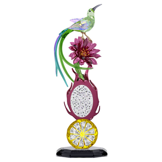 Swarovski crystal Sugarbird and Dragon Fruit.
