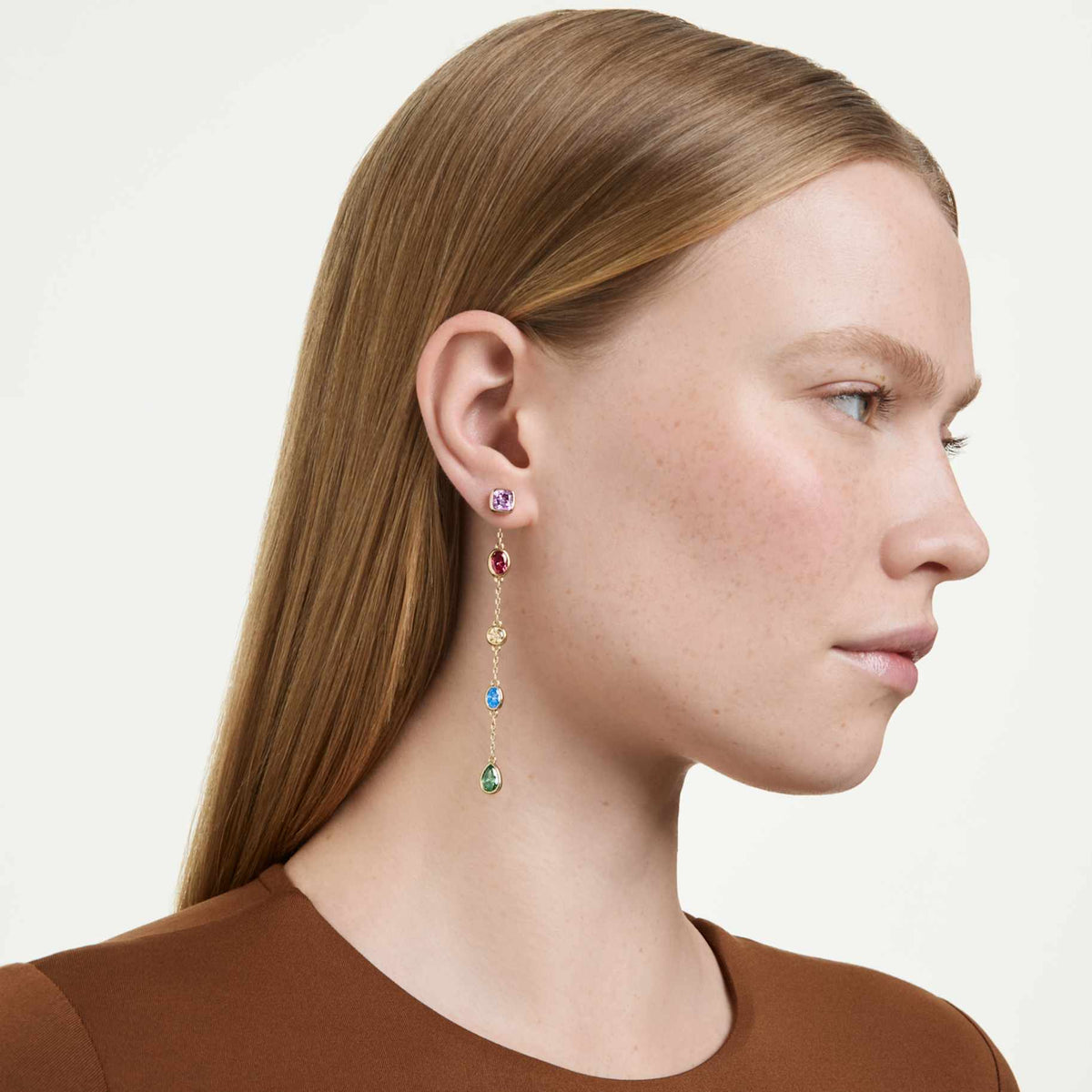 Swarovski Imber Drop Earrings, Multicolored, 18K Gold Finish 5753289