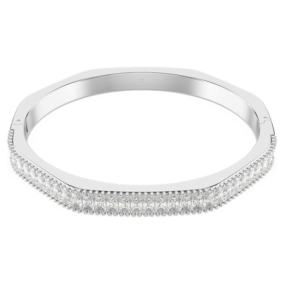 Matrix bangle Baguette cut, White, Rhodium plated 5705784