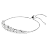 Matrix bracelet Gradient of round cuts, White, Rhodium plated 5690677