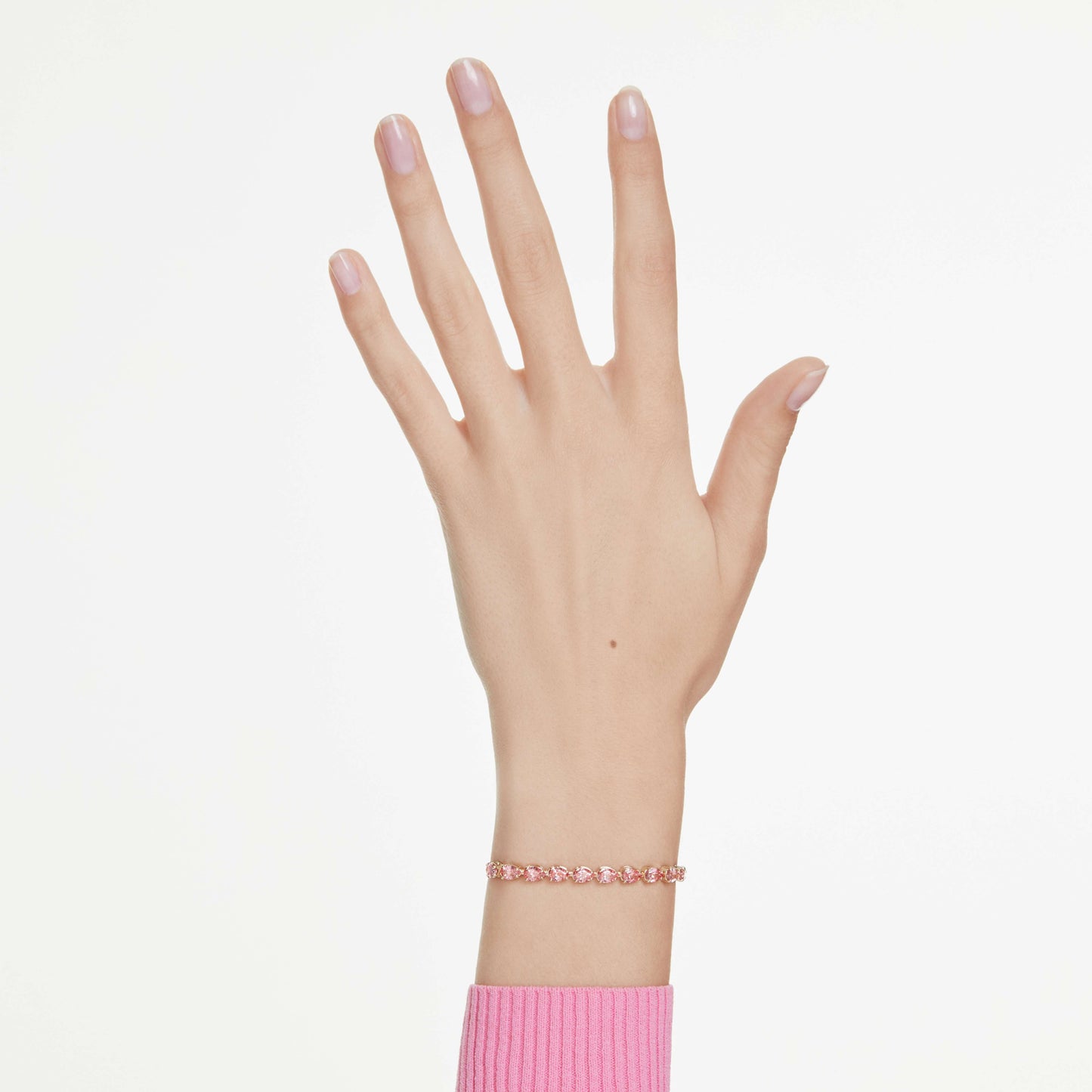 Matrix bracelet Pear cut, Pink, Gold-tone plated 5707187