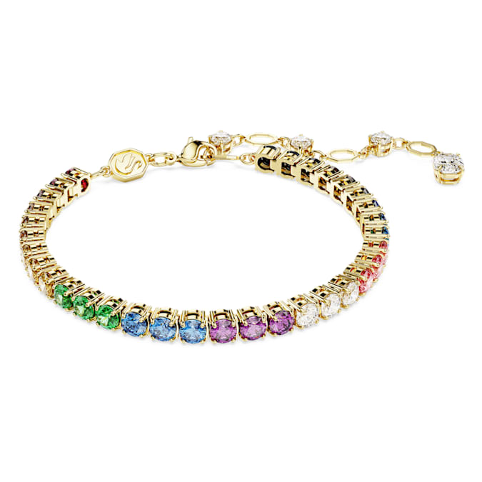 Matrix bracelet Round cut, Multicolored, Gold-tone plated 5685691