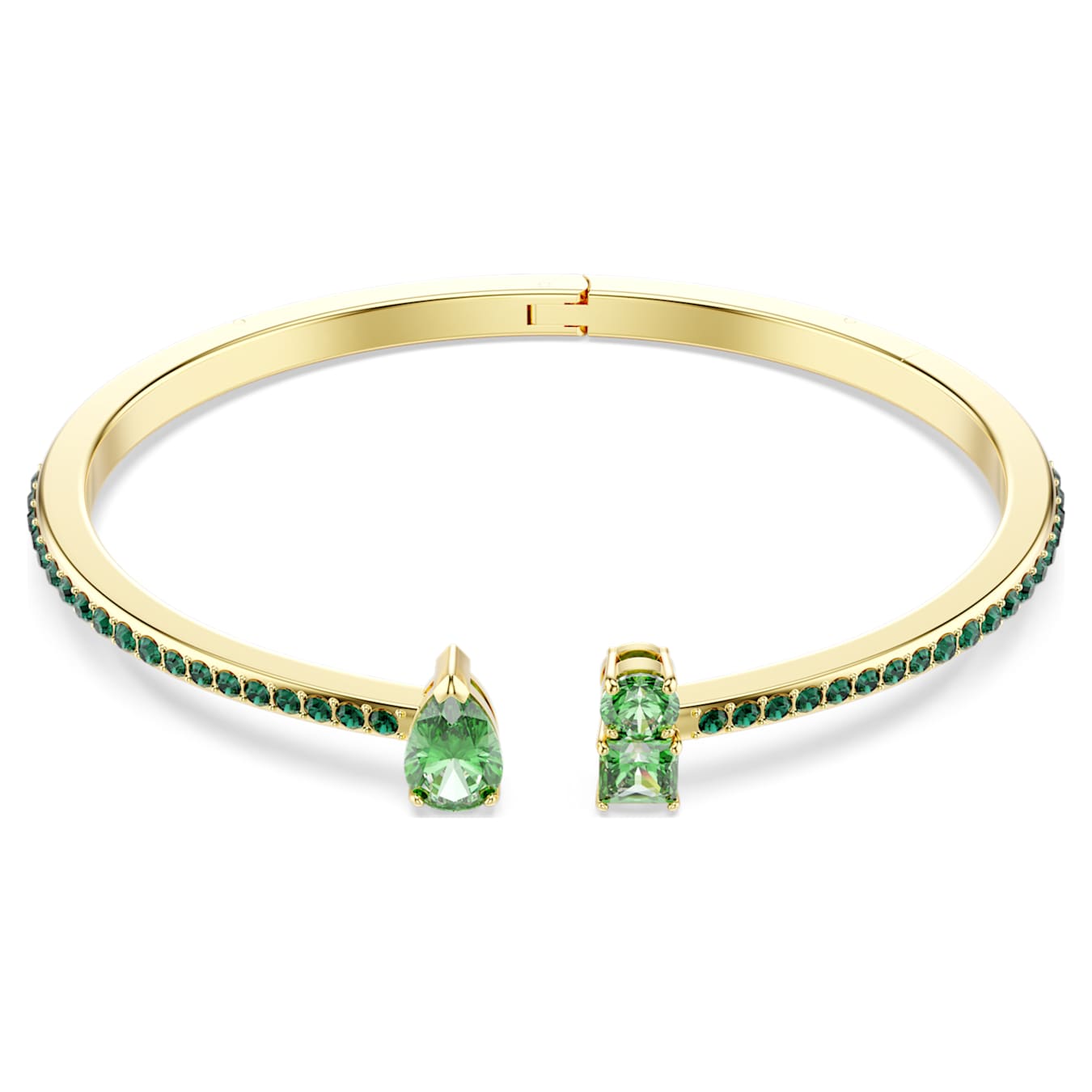 Matrix cuff Mixed cuts, Green, Gold-tone plated 5723576